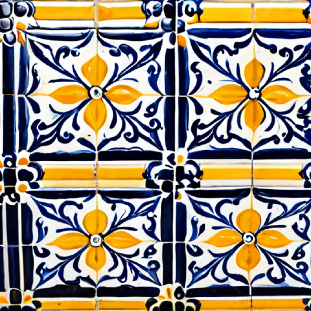 역사적 장소와 지역 정체성의 의미 - Lisbon Tiles**
"A close-up of traditional Portuguese azulejo tiles in Lisbon, showcasing intricate ...