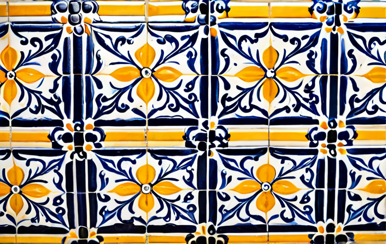 역사적 장소와 지역 정체성의 의미 - Lisbon Tiles**
"A close-up of traditional Portuguese azulejo tiles in Lisbon, showcasing intricate ...