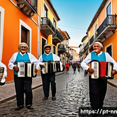 Home 33 역사와 지역 정체성의 관계 - **Prompt: "A vibrant scene of a traditional Portuguese community celebrating a local festival, perha...