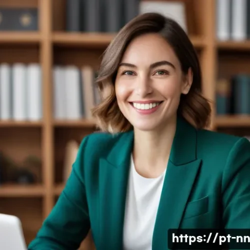 Home 31 정체성 강화를 위한 웨비나 개최하기 - A professional and warm female speaker in her late 20s to early 30s, modestly dressed in a stylish b...