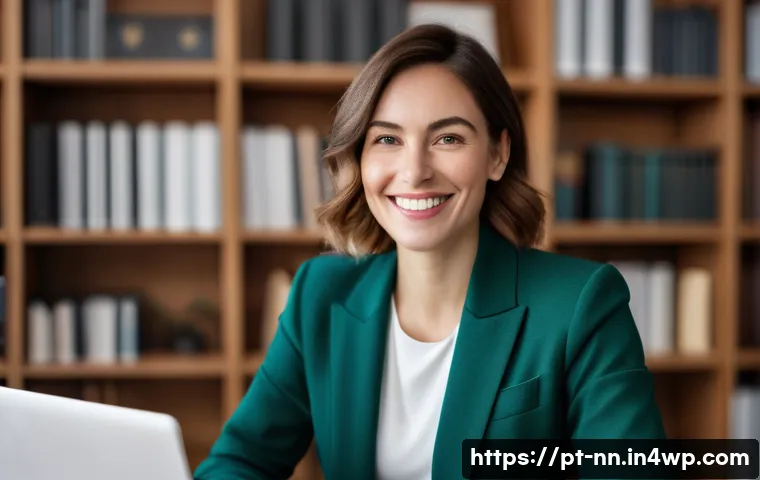 정체성 강화를 위한 웨비나 개최하기 - A professional and warm female speaker in her late 20s to early 30s, modestly dressed in a stylish b...